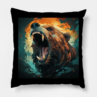 Roaring Grizzly Pillow