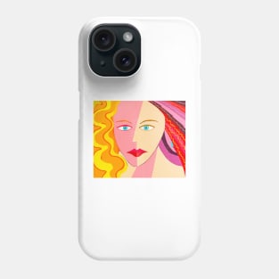 Lady with Red Lips and Blue Eyes - My Original Art Phone Case