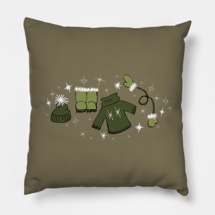 Winter weather snow lover gear cartoon illustration Pillow