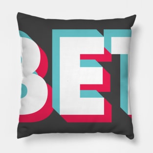 Bet Glitch White Pillow