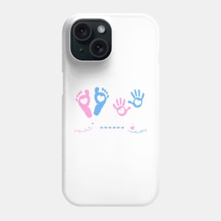 Baby girl, baby boy hand and foot print Phone Case