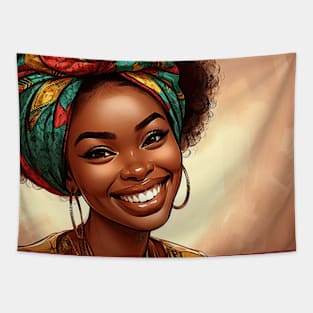 Harmonie Culturelle : La Femme Africaine en Couleurs Resplendissantes Tapestry