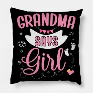 Grandma says Girl cute baby matching family party Pillow