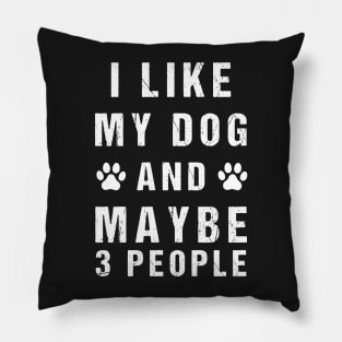 Funny I like my dog and maybe 3 people Pillow