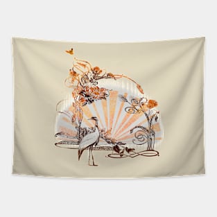 rising sun art nouveau Tapestry