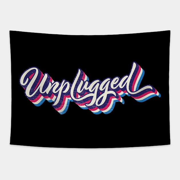 Unplugged Retro typography 02 Tapestry by Vin Zzep