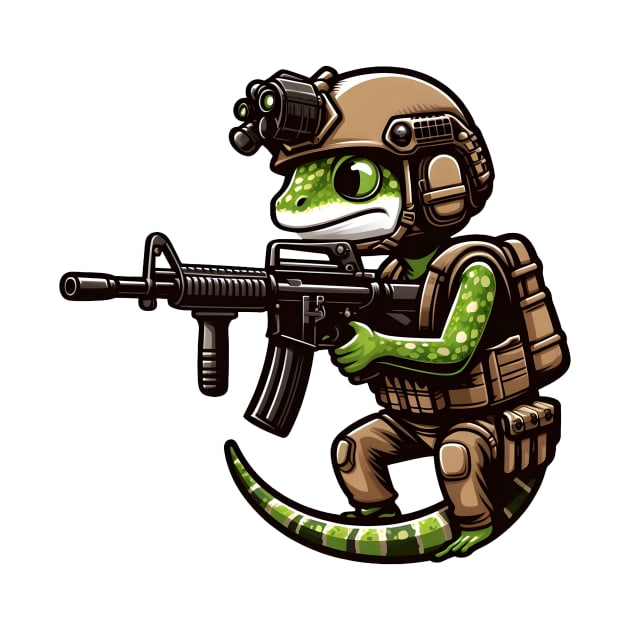 Tactical Gecko by Rawlifegraphic