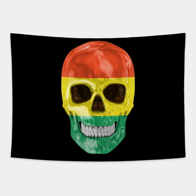 Bolivia Flag Skull - Gift for Bolivian With Roots From Bolivia Tapestry by Country Flags