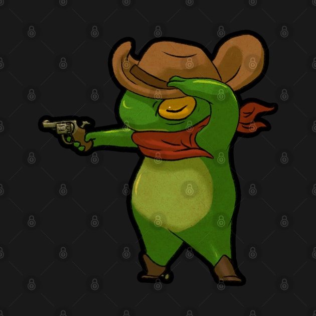 cowboy frog art by DingHuArt