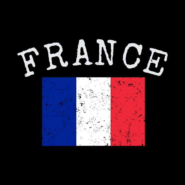 Flag of France - Retro Distressed Vintage French Flag by PerttyShirty