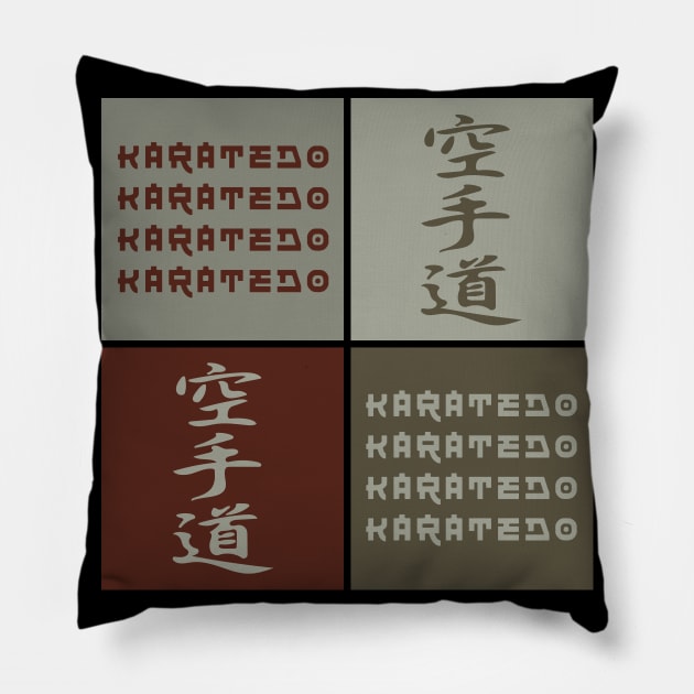 Japanese Aesthetic Karatedo Symbol Kanji Pop Art Urban Vintage Japan 524 Pillow by dvongart