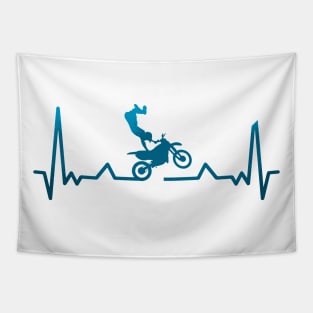 Motocross Heartbeat Design Tapestry