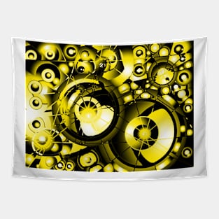 Explosive Yellow Wheels 1 Tapestry