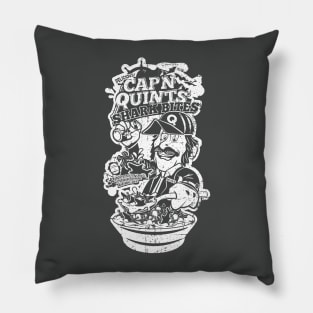 Captain Quint's Shark Bites (White Distressed) Pillow