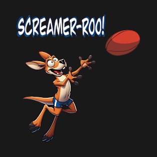 Screamer-roo Australian football kangaroo mark T-Shirt