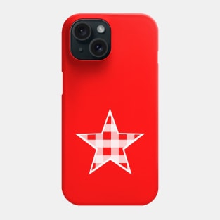 Red and White Buffalo Plaid Star Phone Case