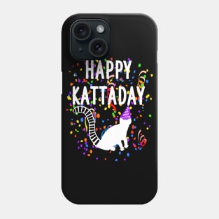 Happy Kattaday Madagascar pun colorful fan Phone Case