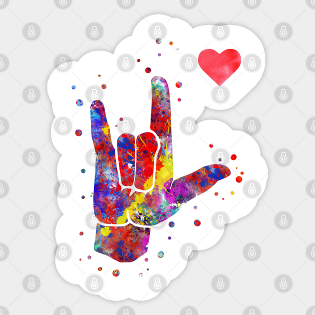 I Love You Asl Sign Language Asl Sign Language Sticker Teepublic Uk I Love You Asl Sign Language Asl Sign Language Sticker Teepublic Uk