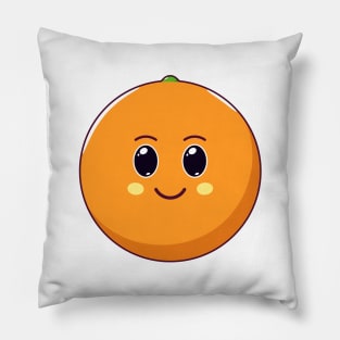 Cute Kawaii Orange, Cartoon Citrus Fruit Pillow