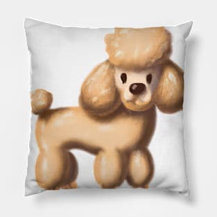 Cute Poodle Drawing Pillow