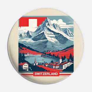 Vintage Travel Switzerland Design Pin