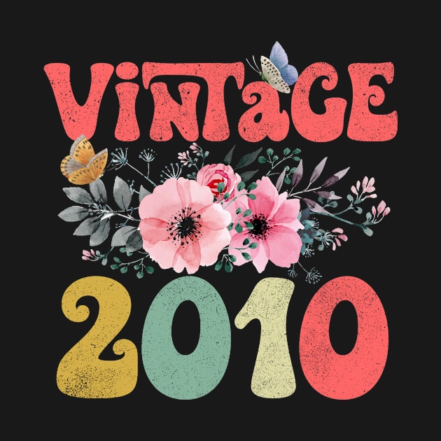 Vintage 2010 Floral Retro Groovy 13th Birthday by Kens Shop