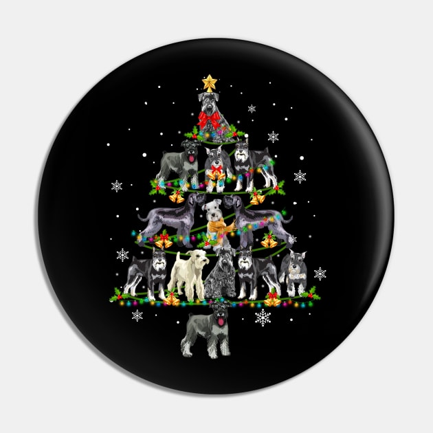 Cute Miniature Schnauzer Christmas Tree Xmas Gift Pin by Simpsonfft