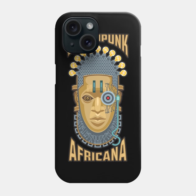 Steampunk Africana - Bronze Sculpture Anachronism 2 Phone Case by Vector-Artist