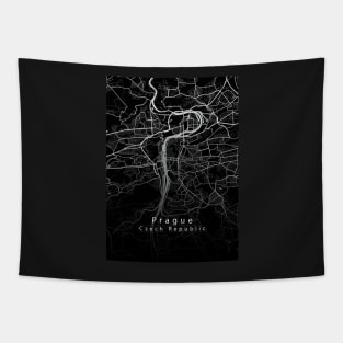 Prague Czech Republic City Map dark Tapestry