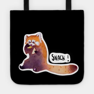 Red Panda munchies on apple Tote