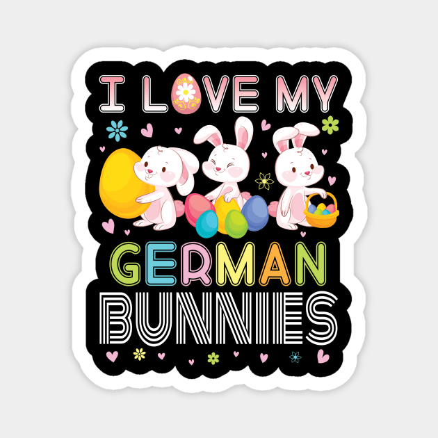 Color Flower Easter Eggs Happy Me I Love My German Bunnies Magnet by bakhanh123