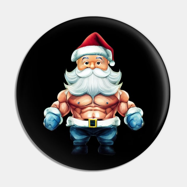 Fitness Santa Christmas Pin by MZeeDesigns