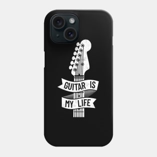 Guitar is My Life Electric Guitar Headstock Dark Theme Phone Case