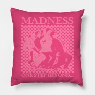 Madness - Retro Checkerboard Pink Pillow