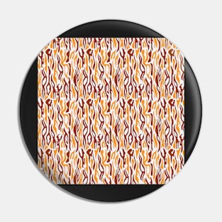 Orange and Maroon Striped Animal Pattern Design Pin