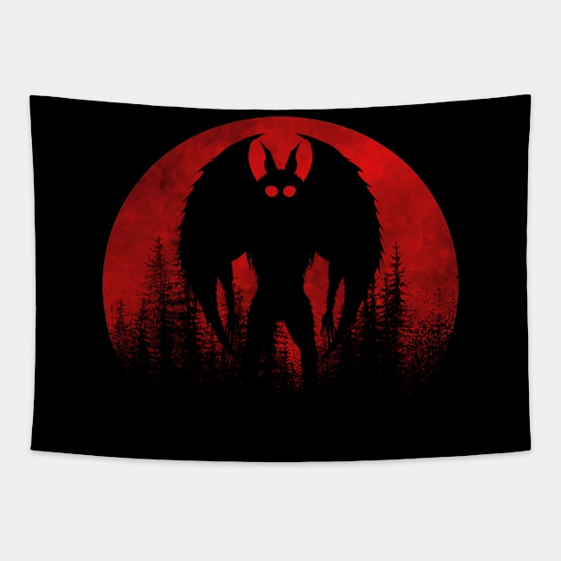 Mothman Moon Tapestry by Tesszero