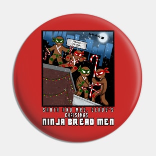 Christmas Ninjabread men fun comic book inspired design Pin