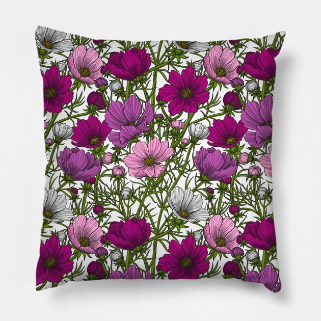 Cosmos flowers mix Pillow by katerinamk