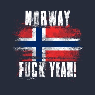 Norway Fuck Yeah! Wartorn Distressed Flag T-Shirt