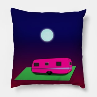 pink camp trailer Pillow