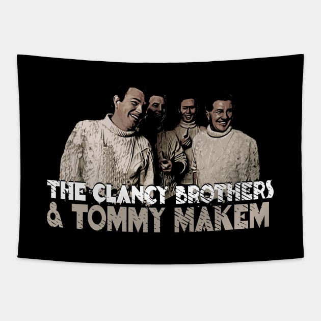 The Clancy Brothers & Tommy Makem Retro Fan Art Tapestry by VintageMimi