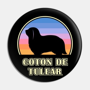 Coton de Tulear Vintage Sunset Dog Pin