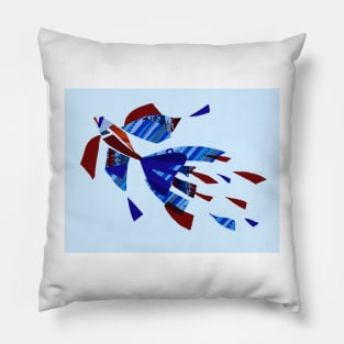 Snazzy Betta ~ Red and Blue Pillow