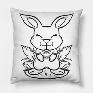 Cute Easter Bunny As Color In Easter Pillow
