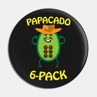 Papacado 6 Pack Dad Avocado Cute Workout Pin