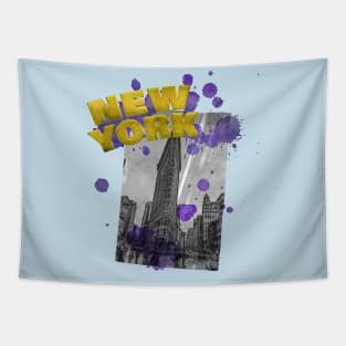 New York Drip - Yellow/Purple Tapestry