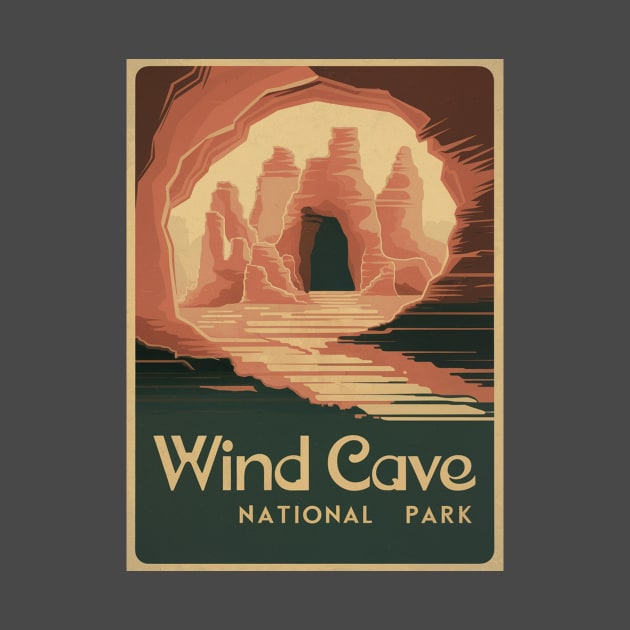 Retro Poster of Wind Cave National Park by Perspektiva