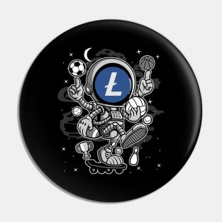 Astronaut Skate Litecoin LTC Coin To The Moon Crypto Token Cryptocurrency Blockchain Wallet Birthday Gift For Men Women Kids Pin