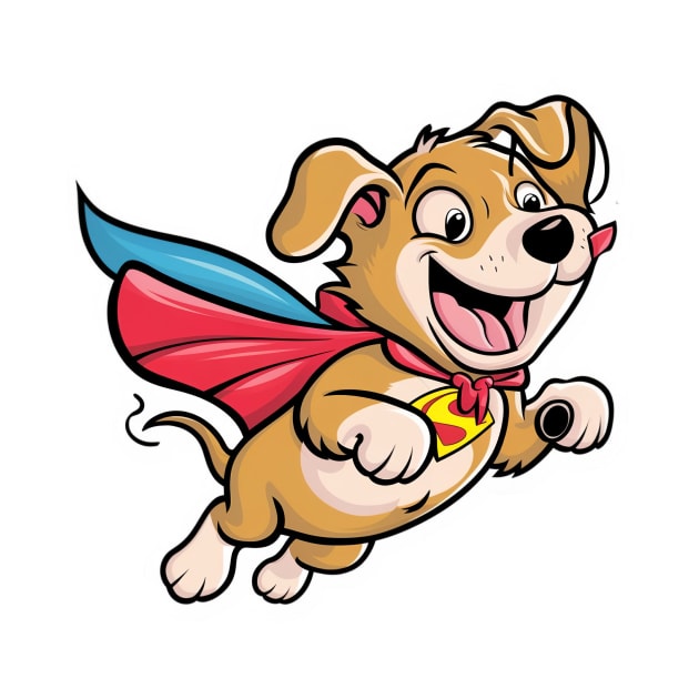 A Super Dog flying. Sticker, T-shirt Design by Hamxxa