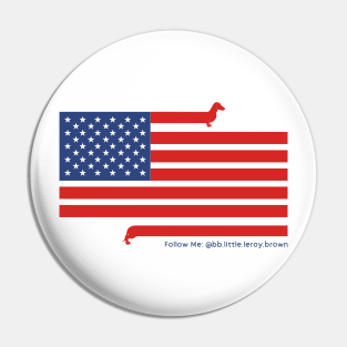 Flag of the United States of America Dachshund Pin